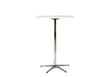 Bord i hvid laminat<br/>L:75 cm B:75 cm H:110 cm