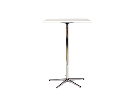 Bord i hvid laminat<br/>L:75 cm B:75 cm H:110 cm