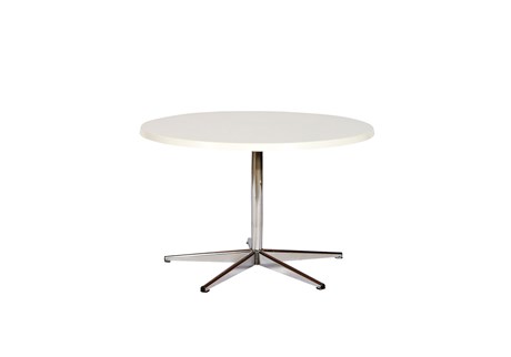Bord i hvid laminat<br/>Ø:80 cm H:50 cm