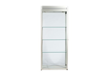 Glasmontre m/lås<br/>H:180 cm B:80 cm D:37 cm