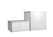 Podie i hvidt med aluprofil<br/>H:104 cm B:100 cm D:100 cm