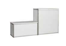 Podie i hvidt med aluprofil<br/>H:50 cm B:100 cm D:50 cm